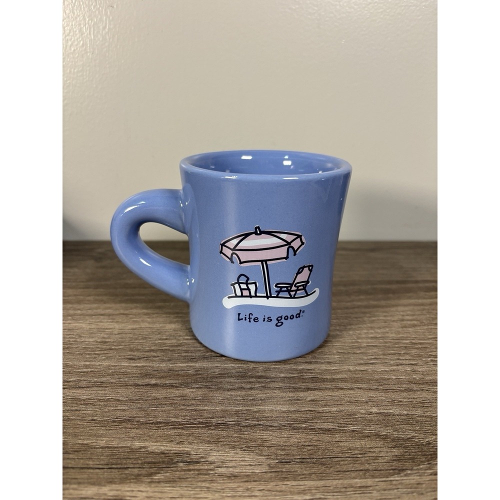 Life Is Good Ceramic Mug Light Blue Beach Do What You Like Like What You Do